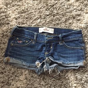 Hollister distressed cuff denim shorts